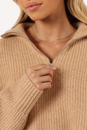 Miranda Knit Sweater – Beige
