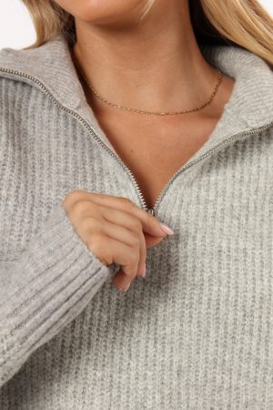 Miranda Knit Sweater – Grey