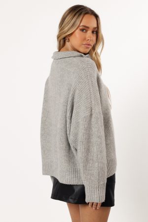 Miranda Knit Sweater – Grey