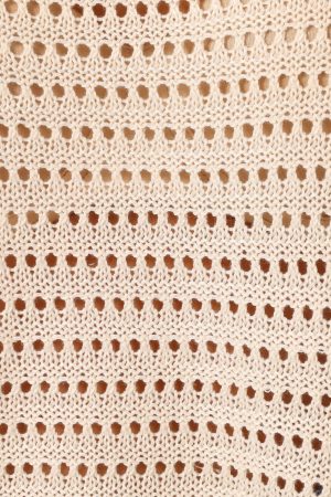 Tricia Open Weave Knit Sweater – Cream