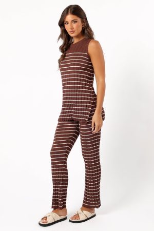 Saralynn Knitted Set – Brown Beige