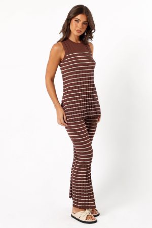 Saralynn Knitted Set – Brown Beige