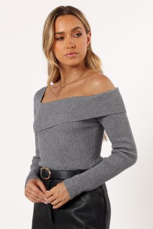 Aleena Knit Top – Grey