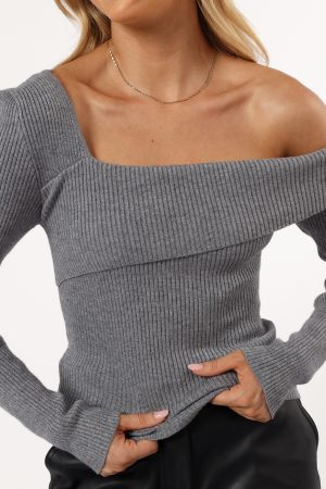 Aleena Knit Top – Grey