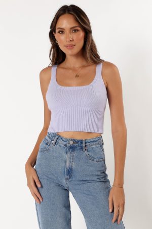 Isabel Sweater Top – Lilac