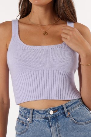 Isabel Sweater Top – Lilac