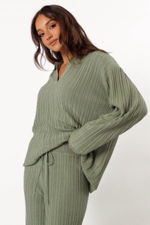 Sonole Cable Knit Sweater – Khaki