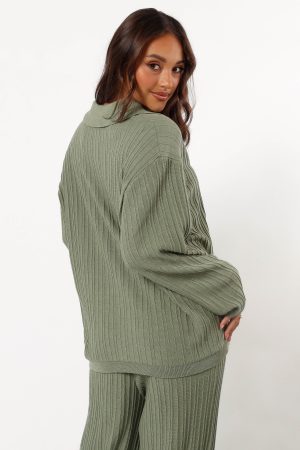 Sonole Cable Knit Sweater – Khaki