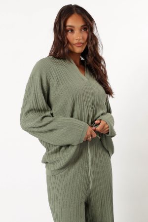 Sonole Cable Knit Sweater – Khaki