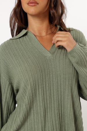 Sonole Cable Knit Sweater – Khaki