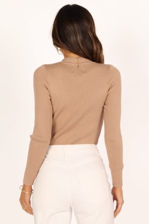 Tammy Ribbed Knit Top – Natural