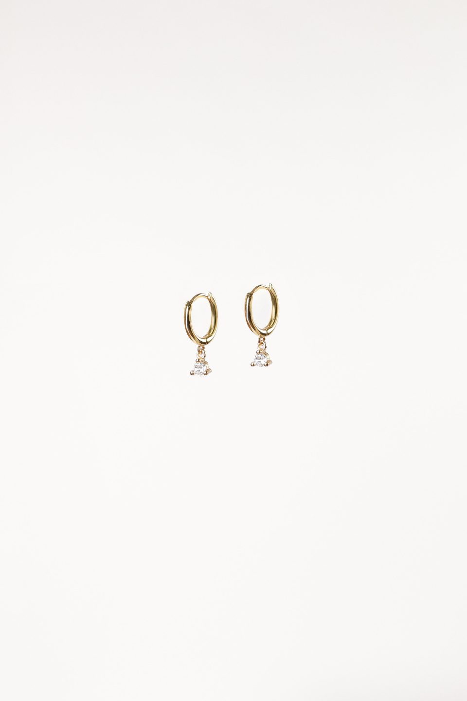 Adley Hoop Rhinestone Earrings - Gold