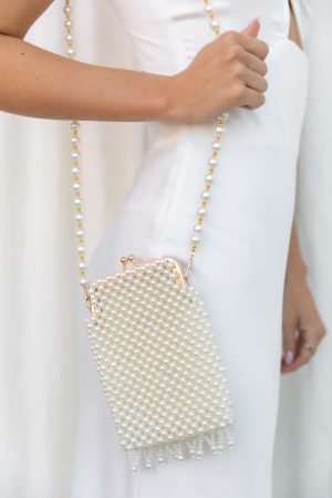 Manon Small Beaded Bag – Pearl
