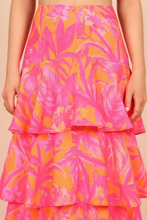 Addison Maxi Skirt – Pink Tropics