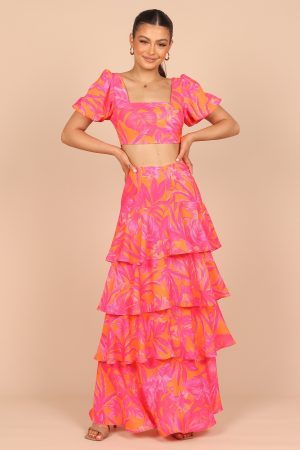 Addison Maxi Skirt – Pink Tropics