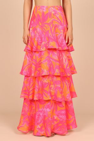 Addison Maxi Skirt – Pink Tropics