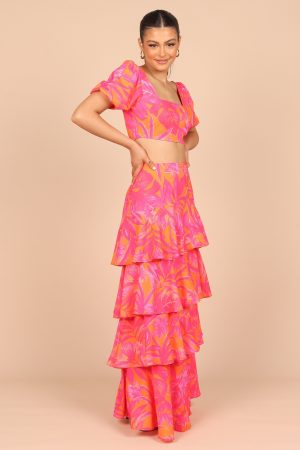 Addison Maxi Skirt – Pink Tropics
