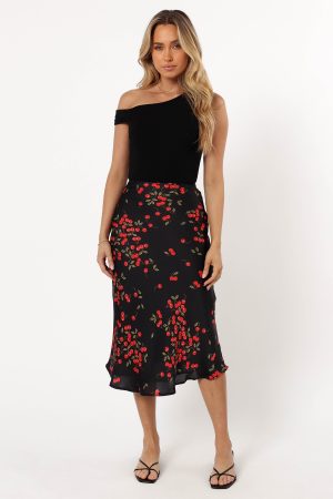 Annia Midi Skirt – Cherry