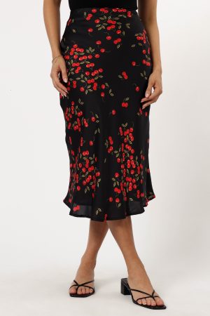 Annia Midi Skirt – Cherry