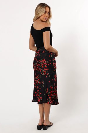 Annia Midi Skirt – Cherry