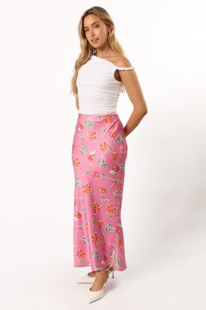 Azara Midi Skirt – Pink