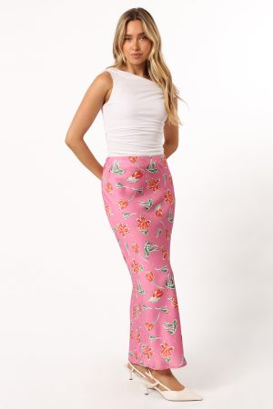 Azara Midi Skirt – Pink