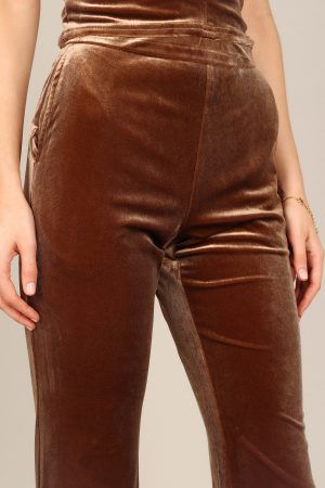 Celine Velvet Pants – Brown