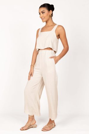 Eleanor High Waisted Pants – Beige