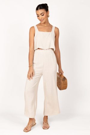 Eleanor High Waisted Pants – Beige