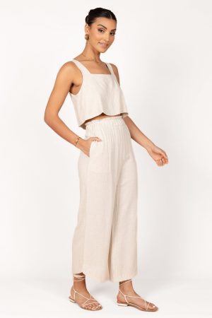 Eleanor High Waisted Pants – Beige
