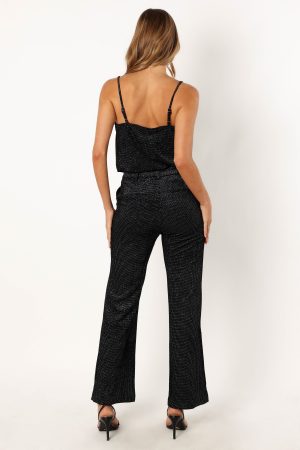 Ensley Velvet Shimmer Pant – Black