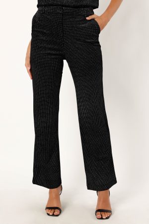 Ensley Velvet Shimmer Pant – Black