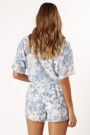 Faye Shorts – White Blue