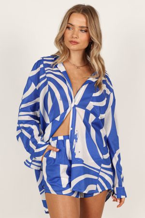 Heather Cotton Short – Blue Print