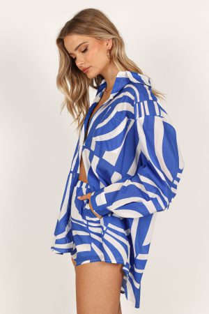 Heather Cotton Short – Blue Print