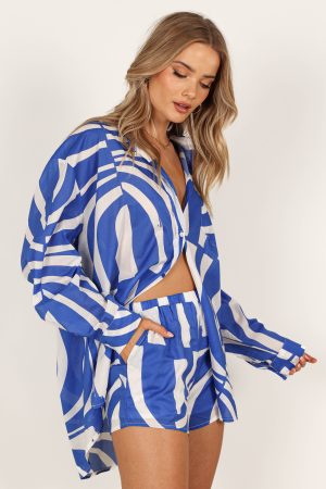 Heather Cotton Short – Blue Print