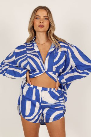 Heather Cotton Short – Blue Print