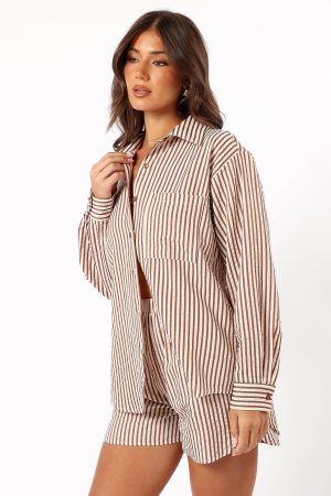 Kennie Shorts – Brown Stripe