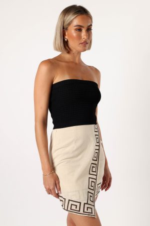 Lila Mini Skirt – Beige