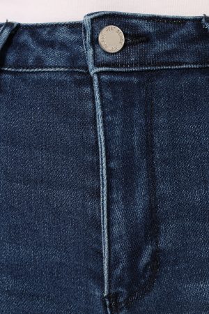 Luna High Rise Tonal Crop Flare Jean – Dark Denim