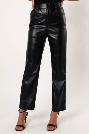Maverick Vegan Leather Pants – Black