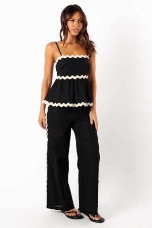 Mollymook Pants – Black Cream