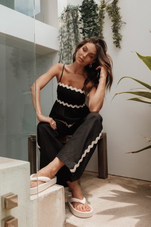 Mollymook Pants – Black Cream