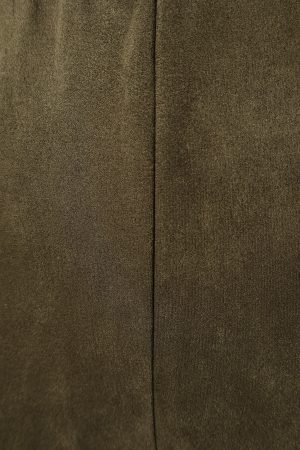 Morgan Suede Look Legging – Olive