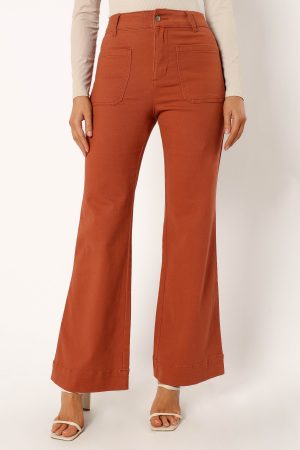 Nico Wide Leg Jean – Tan