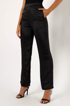Novalee Satin Pant – Black