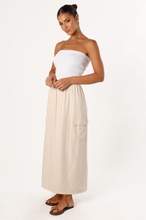 Picilo Long Midi Skirt – Stone