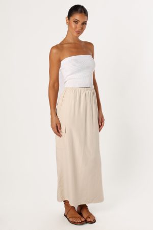 Picilo Long Midi Skirt – Stone