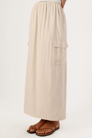 Picilo Long Midi Skirt – Stone