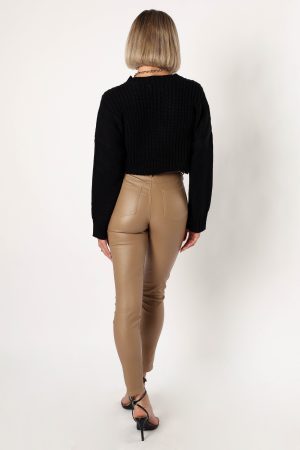 Sammie Vegan Leather Pants – Tan